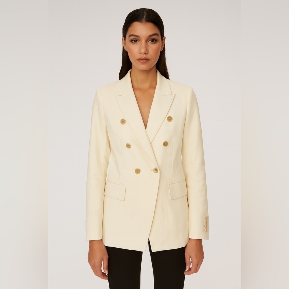 Tanya Taylor ivory double breasted blazer jacket